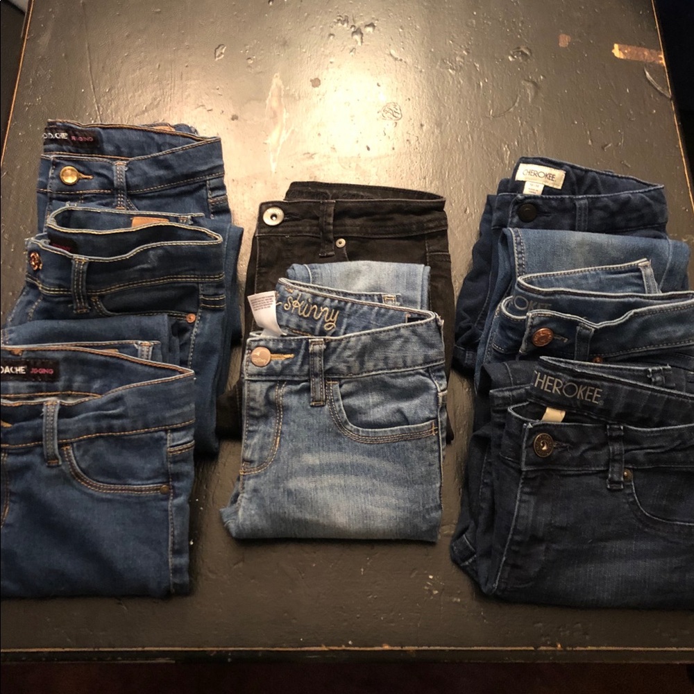 8 pair of Girls size 10 jeans